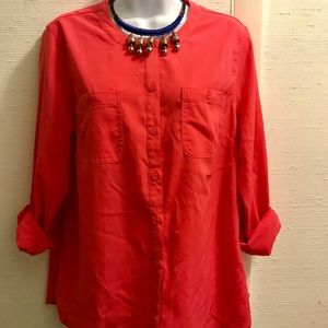 Laura Scott Button Down Top w/ Roll up sleeves